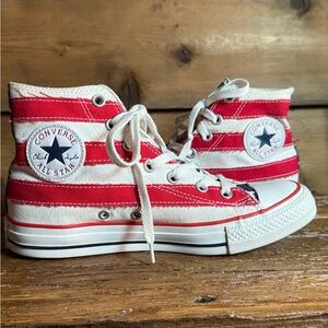 RARE Converse Chuck Taylor All Star Distressed American Flag High Top Sneakers
